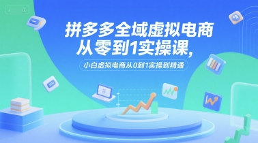 拼多多全域虚拟电商从零到1实操课，小白虚拟电商从0到1实操到精通-shxbox省心宝盒