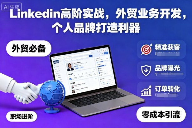 Linkedin高阶实战，外贸业务开发，个人品牌打造利器-shxbox省心宝盒