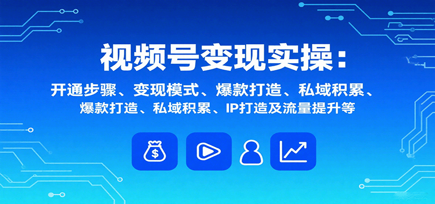 视频号变现实操，含开通步骤、变现模式、爆款打造、私域积累、IP打造及流量提升等-shxbox省心宝盒