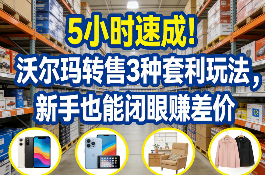 5小时速成！沃尔玛转售3种套利玩法，新手也能闭眼賺差价-shxbox省心宝盒