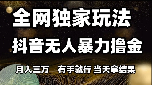 全网独家玩法抖音无人暴力撸金，月入3W，有手就行，当天拿结果【揭秘】-shxbox省心宝盒