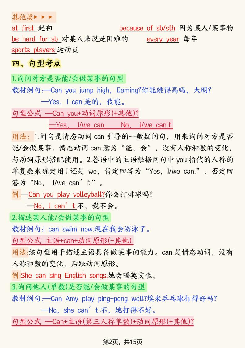 新版外研版四年级上英语考点记读单15页-shxbox省心宝盒