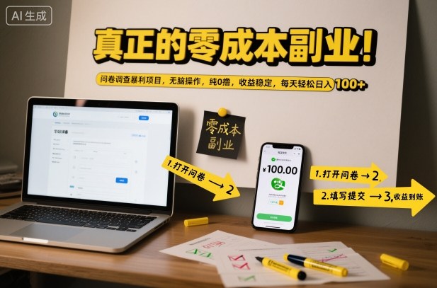 真正的零成本副业！问卷调查暴利项目，无脑操作，纯0撸，收益稳定，每天轻松日入100+【揭秘】-shxbox省心宝盒