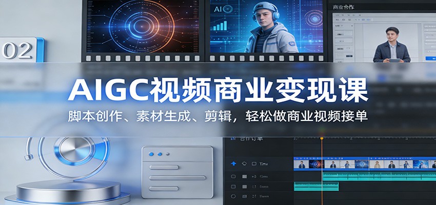 AIGC视频商业变现课：脚本创作、素材生成、剪辑，轻松做商业视频接单-shxbox省心宝盒