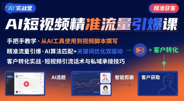 AI+短视频引爆精准客户实战营，手把手教你引爆Ai短视频精准流量-shxbox省心宝盒