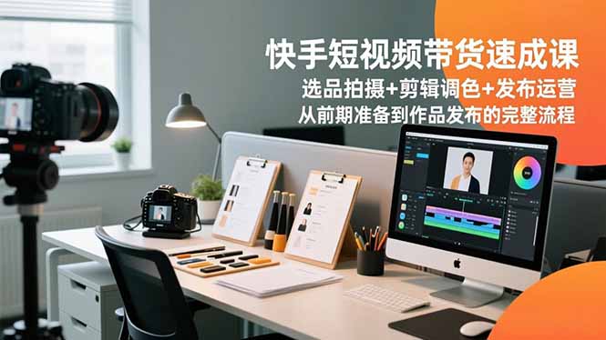 快手短视频带货速成课，选品拍摄+剪辑调色+发布运营，从前期准备到作品发布的完整流程-shxbox省心宝盒