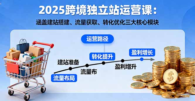 2025跨境独立站运营课：涵盖建站搭建、流量获取、转化优化三大核心模块-shxbox省心宝盒