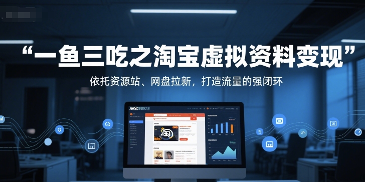 一鱼三吃之淘宝虚拟资料变现，依托资源站、网盘拉新，打造流量的强闭环-shxbox省心宝盒