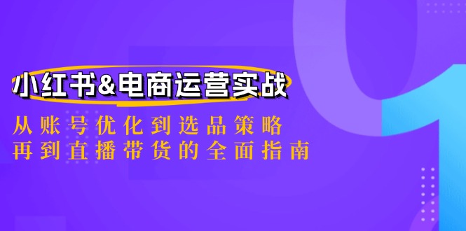 小红书&电商运营实战：从账号优化到选品策略，再到直播带货的全面指南-shxbox省心宝盒
