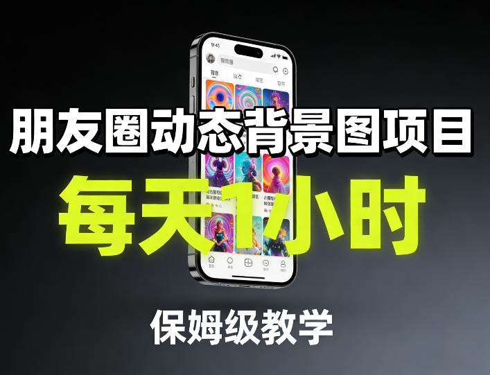 朋友圈动态背景图项目，每天1小时，保姆级教学-shxbox省心宝盒