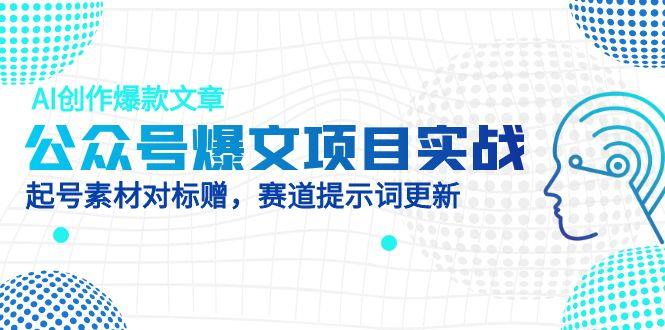 公众号爆文项目实战，AI创作爆款文章，起号素材对标赠(附赛道AI提示词-shxbox省心宝盒