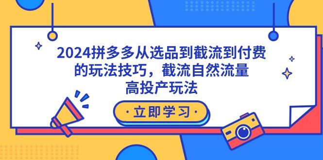 2024拼多多从选品到截流到付费的玩法技巧，截流自然流量玩法，高投产玩法-shxbox省心宝盒
