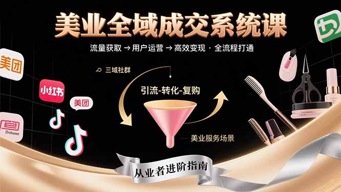美业全域成交系统课程：帮助美业从业者打通从流量获取到高效变现全流程-shxbox省心宝盒