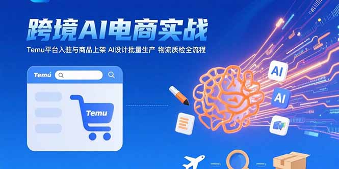 AI+跨境电商实战：Temu平台入驻与商品上架 AI设计批量生产 物流质检全流程-shxbox省心宝盒