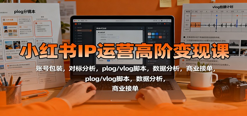 小红书IP运营高阶变现课：账号包装，对标分析，plog/vlog脚本，数据分析，商业接单-shxbox省心宝盒