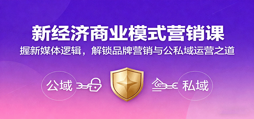 新经济商业模式营销课，握新媒体逻辑，解锁品牌营销与公私域运营之道-shxbox省心宝盒