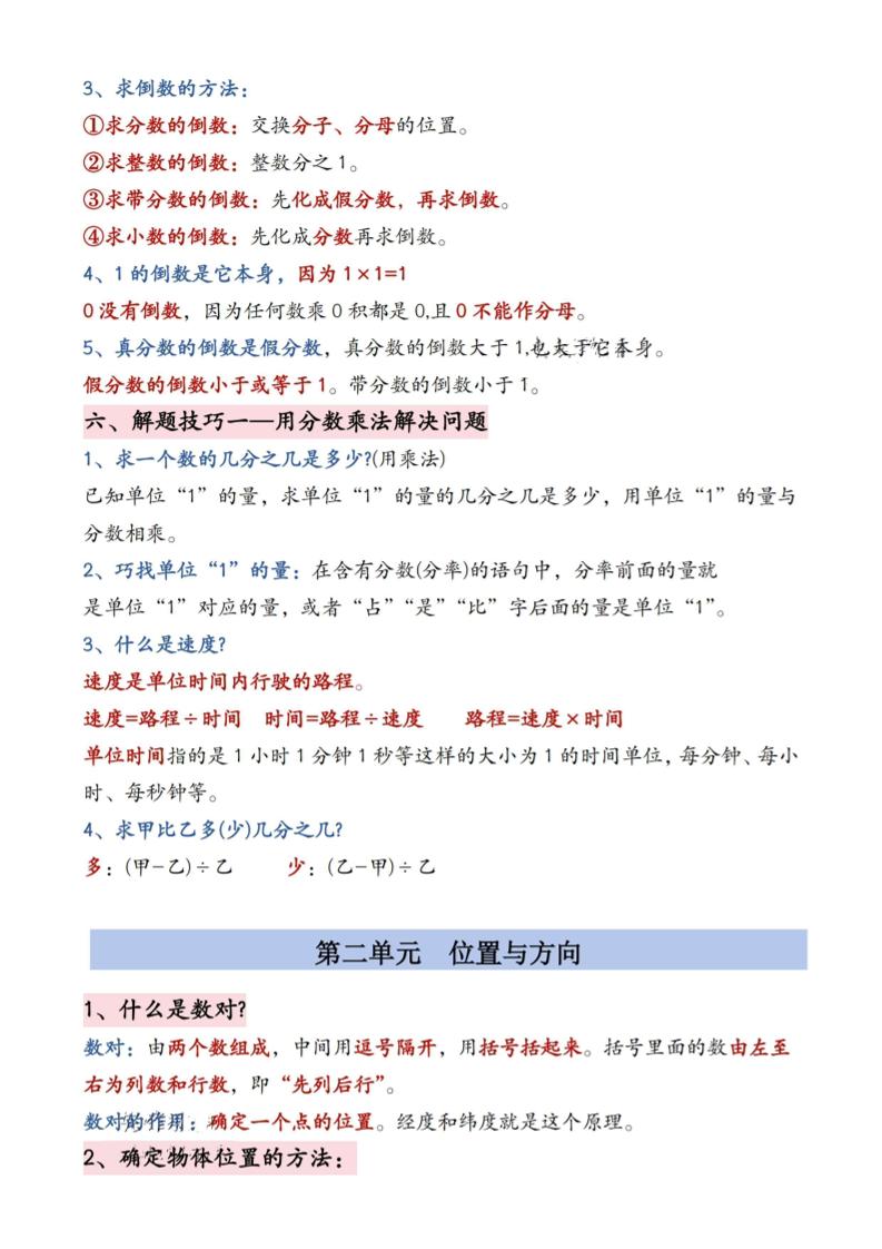 六年级上册数学暑假必备知识点汇总9页-shxbox省心宝盒