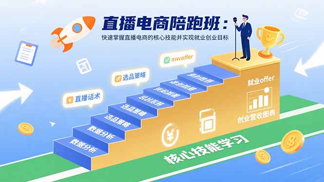 直播电商陪跑班：快速掌握直播电商的核心技能并实现就业/创业目标-shxbox省心宝盒