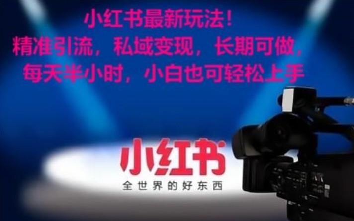 小红书最新玩法！精准引流，私域变现，长期可做，每天半小时，小白也可轻松上手-shxbox省心宝盒