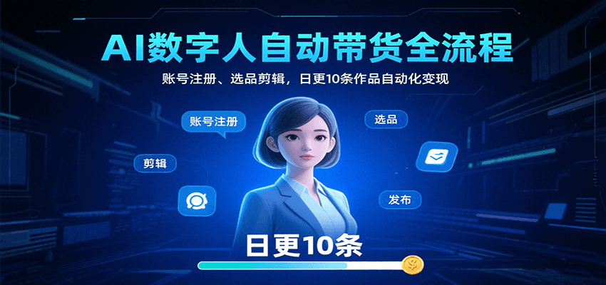 AI数字人自动带货全流程：账号注册、选品剪辑，日更10条作品自动化变现-shxbox省心宝盒