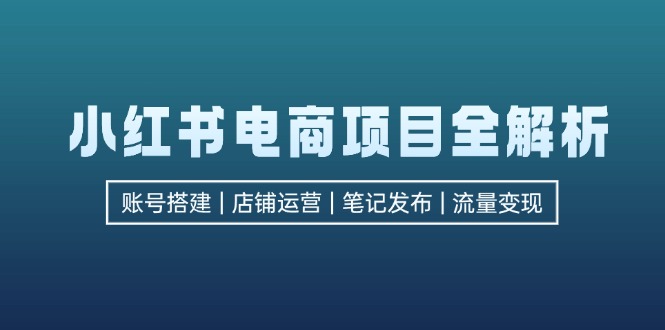 小红书电商项目全解析,包括账号搭建、店铺运营、笔记发布 实现流量变现-shxbox省心宝盒