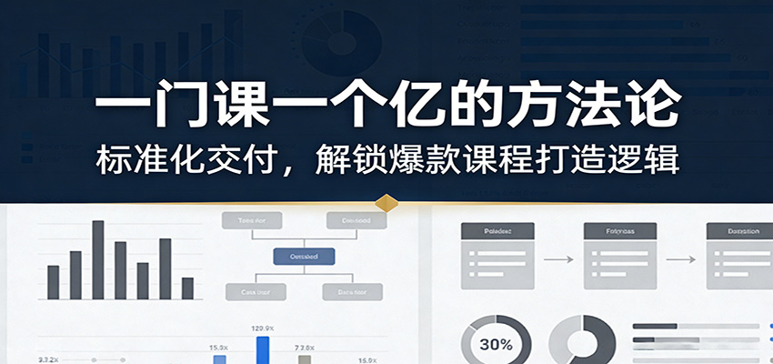 一门课一个亿的方法论：标准化交付，解锁爆款课程打造逻辑-shxbox省心宝盒