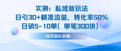 实测私域新玩法日引30加精准流量转化率50%日销5-10单每笔3张-shxbox省心宝盒