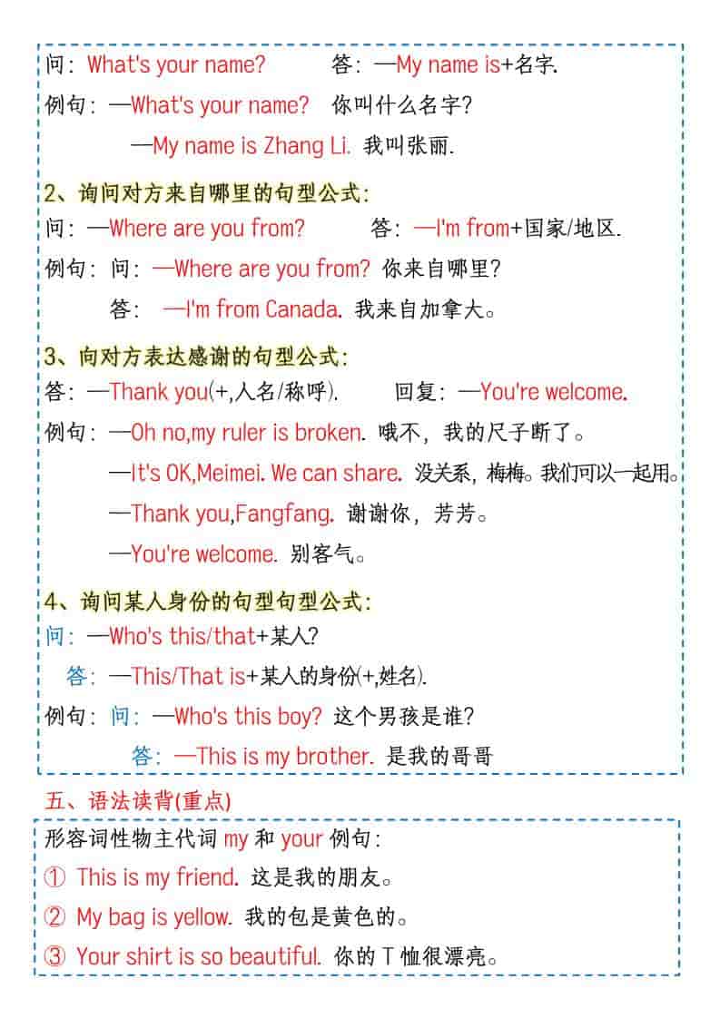 三年级下英语1-6单元知识点总结《人教版PEP》-shxbox省心宝盒