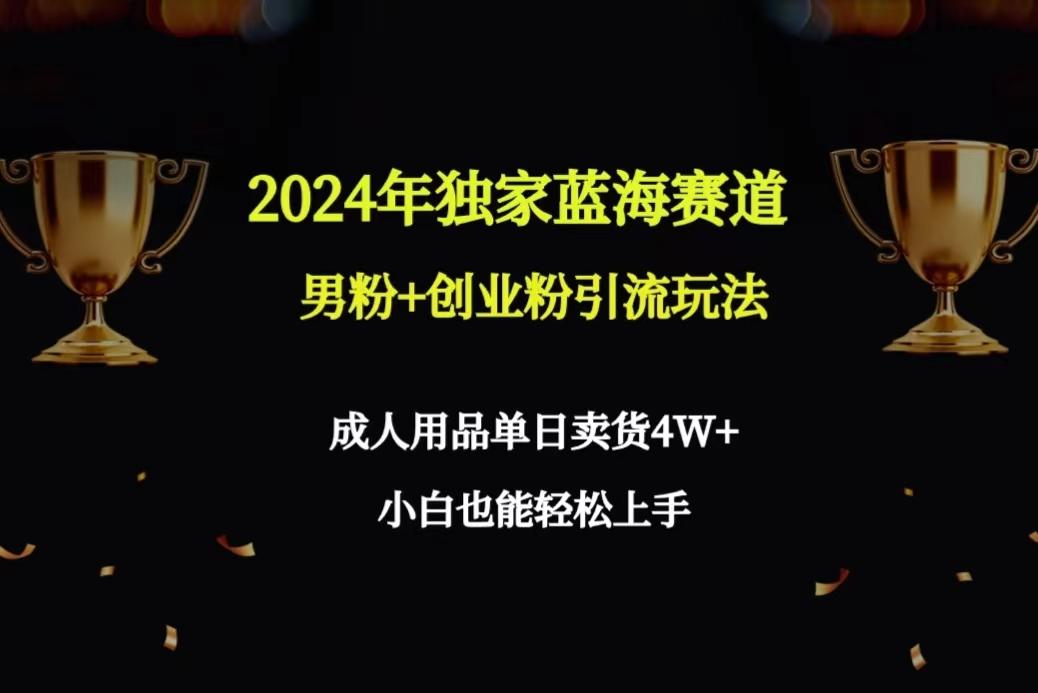 2024年独家蓝海赛道男粉+创业粉引流玩法，成人用品单日卖货4W+保姆教程-shxbox省心宝盒