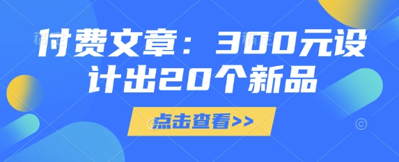 付费文章：300元设计出20个新品-shxbox省心宝盒