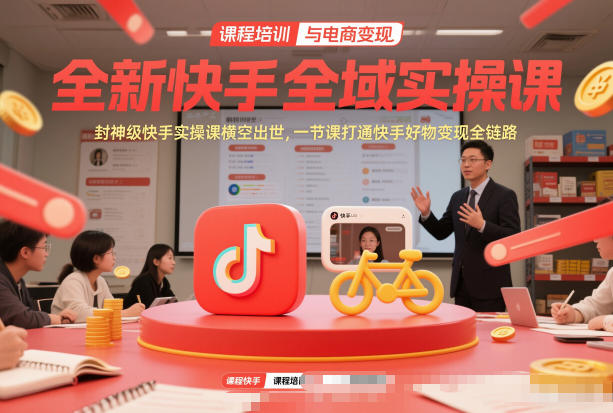 全新快手全域实操课，封神级快手实操课横空出世，一节课打通快手好物变现全链路-shxbox省心宝盒