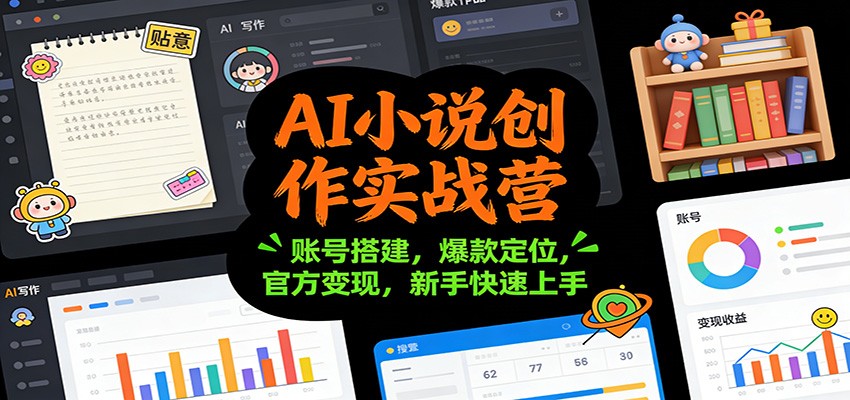 AI小说创作实战营：账号搭建，爆款定位，官方变现，新手快速上手-shxbox省心宝盒