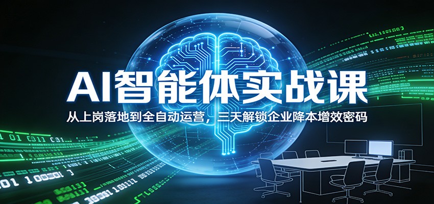 AI智能体实战课：从上岗落地到全自动运营，三天解锁企业降本增效密码-shxbox省心宝盒