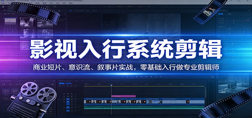 影视系统剪辑，商业短片、意识流、叙事片实战，零基础入行做专业剪辑师-shxbox省心宝盒