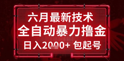 六月最新技术全自动暴力撸金，稳定日入2k+包起号，长期稳定【揭秘】-shxbox省心宝盒