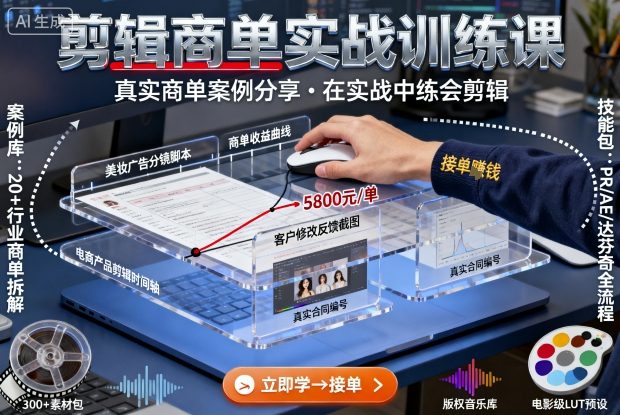 剪辑商单实战训练课，真实商单案例分享，在实战中练会剪辑-shxbox省心宝盒