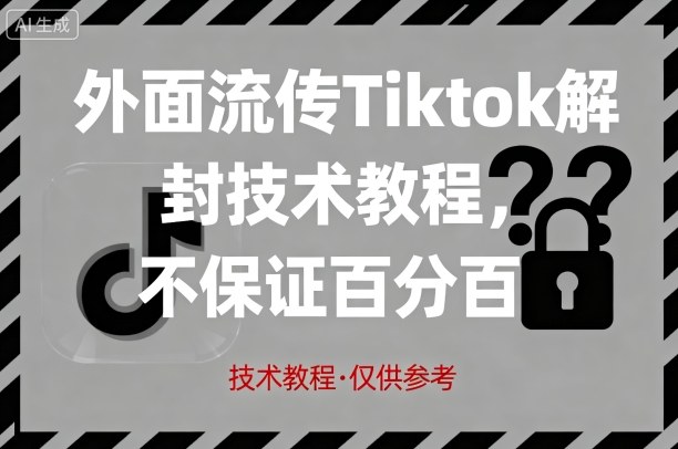 外面流传Tiktok解封技术教程，不保证百分百，具体自测-shxbox省心宝盒