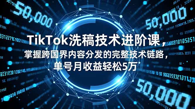 TikTok洗稿技术进阶课，掌握跨国界内容分发的完整技术链路，单号月收益轻松5万-shxbox省心宝盒