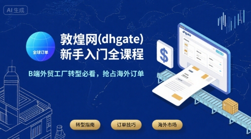 敦煌网(dhgate)新手入门全课程，B端外贸工厂转型必看，抢占海外订单-shxbox省心宝盒