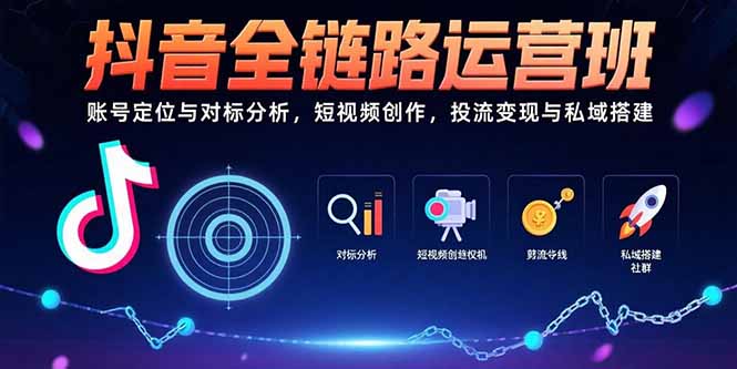 抖音全链路运营班：账号定位与对标分析，短视频创作，投流变现与私域搭建-shxbox省心宝盒