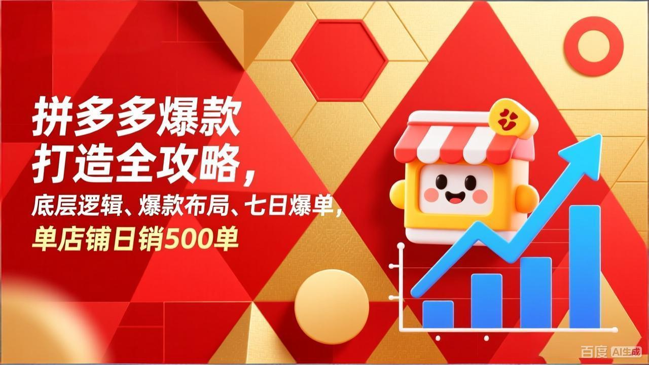 拼多多爆款打造全攻略，底层逻辑、爆款布局、七日爆单，单店铺日销500单-shxbox省心宝盒
