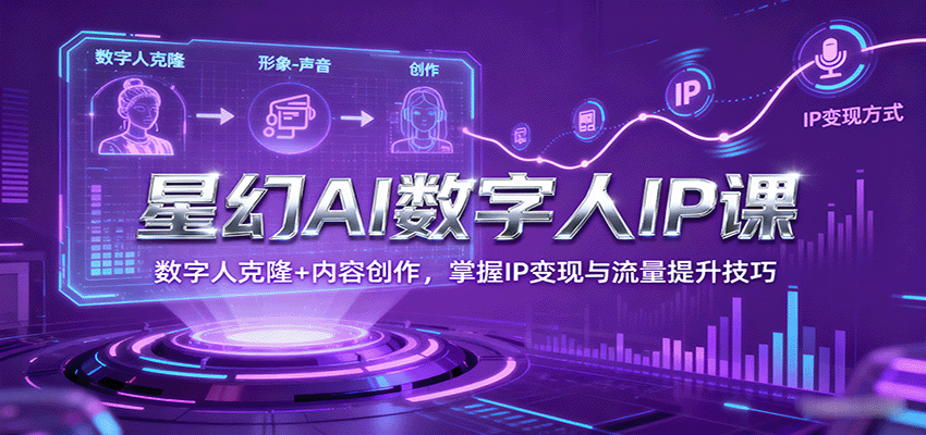星幻AI数字人IP课，数字人克隆+内容创作，掌握IP变现与流量提升技巧-shxbox省心宝盒