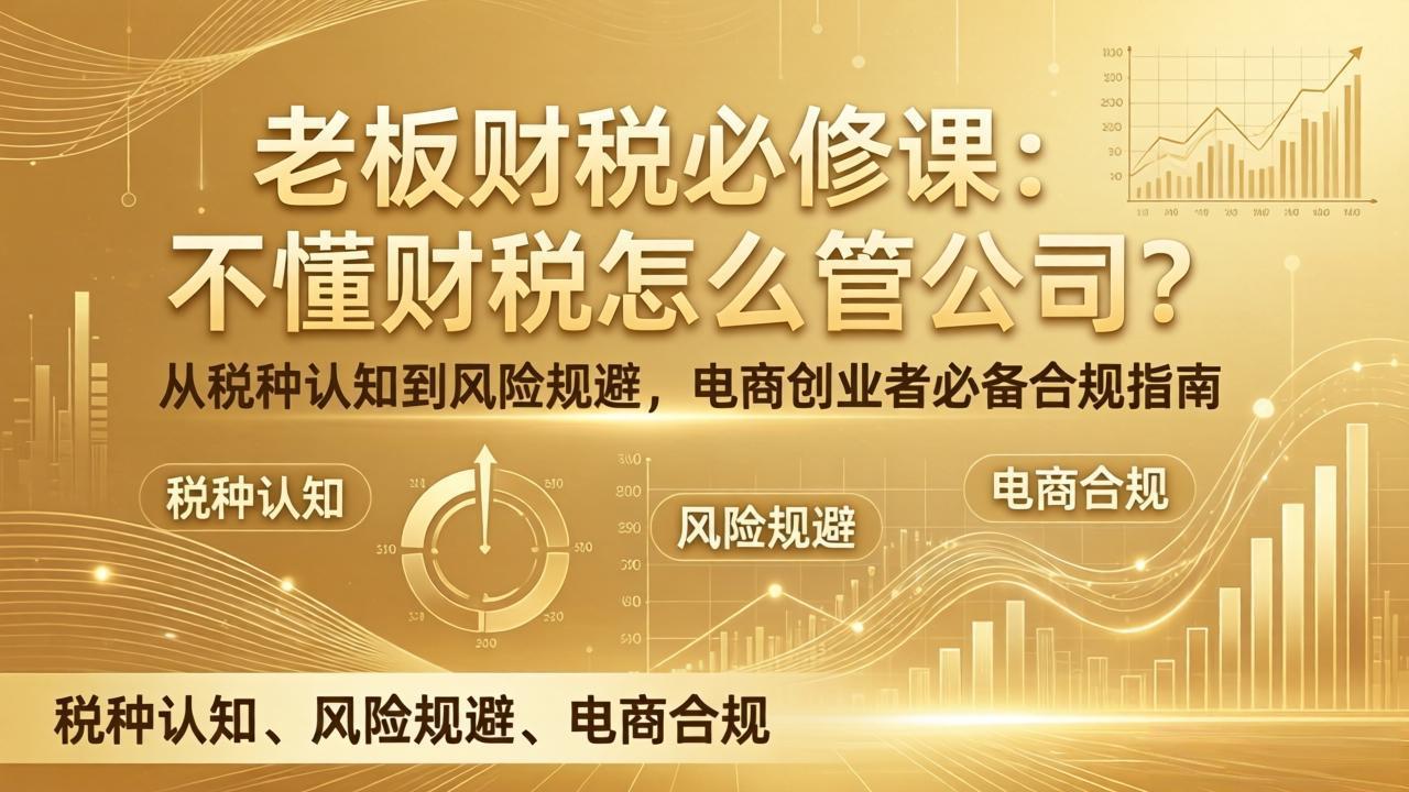 老板财税必修课：不懂财税怎么管公司？从税种认知到风险规避，电商创业者必备合规指南-shxbox省心宝盒