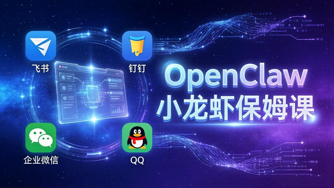 OpenClaw小龙虾保姆课： Windows/macOS/Linux/Docker全系统安装，飞书+钉钉+企业微信+QQ 全接入-shxbox省心宝盒