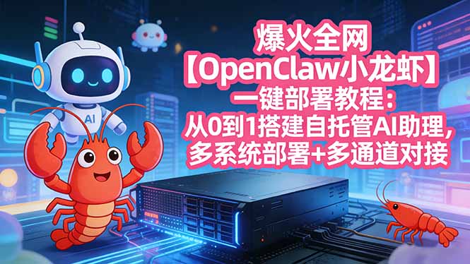 爆火全网【OpenClaw 小龙虾】一键部署教程：从0到1搭建自托管AI助理，多系统部署+多通道对接-shxbox省心宝盒