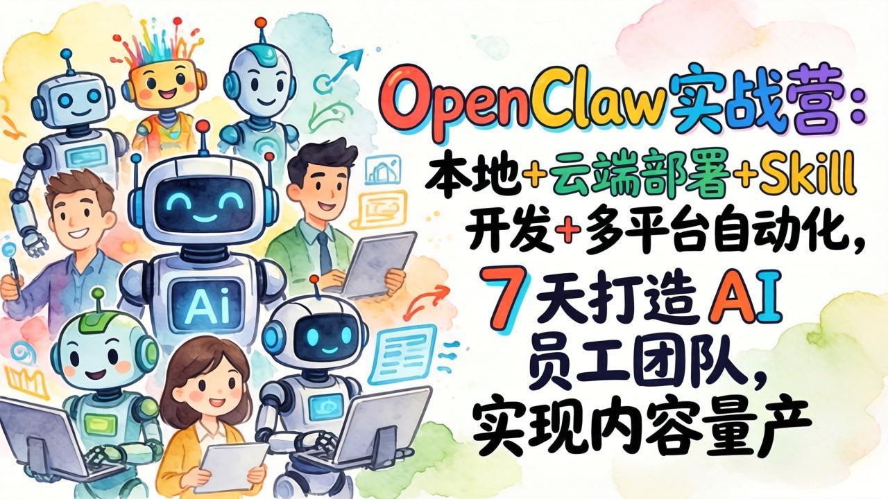 OpenClaw实战营：本地+云端部署+Skill开发+多平台自动化，7 天打造 AI 员工团队，实现内容量产-shxbox省心宝盒