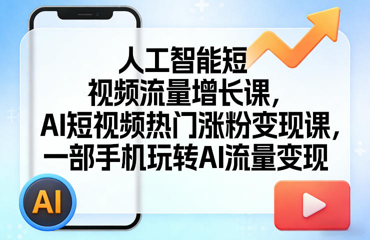 人工智能短视频流量增长课，AI短视频热门涨粉变现课，一部手机玩转AI流量变现-shxbox省心宝盒