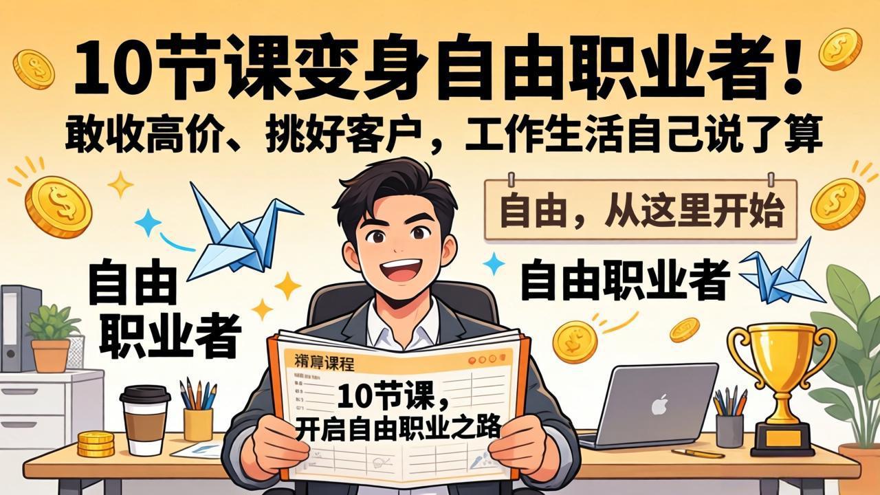10 节课变身自由职业者！敢收高价、挑好客户，工作生活自己说了算-shxbox省心宝盒