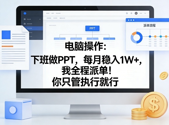 电脑操作：下班做PPT，每月稳入1W+，我全程派单！你只管执行就行【揭秘】-shxbox省心宝盒