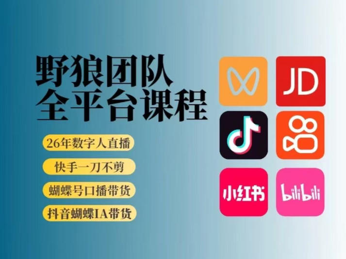 野狼团队2026新版全平台短视频带货教学，打开流量突破口，开始Ai带货(更新26年3月)-shxbox省心宝盒